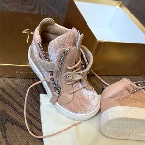 Giuseppe Zanotti Pink and Metallic Baby Sneakers size 23 7 7.5 usa toddler baby